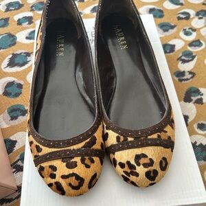 Lauren Ralph Lauren Leopard Print Flats